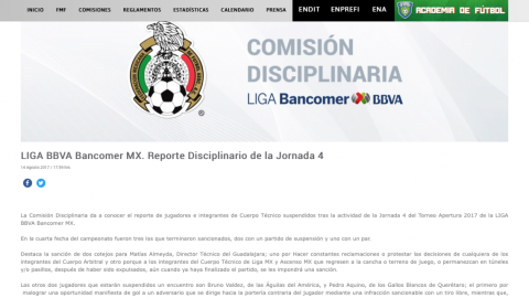 Matías Almeyda es suspendido dos partidos