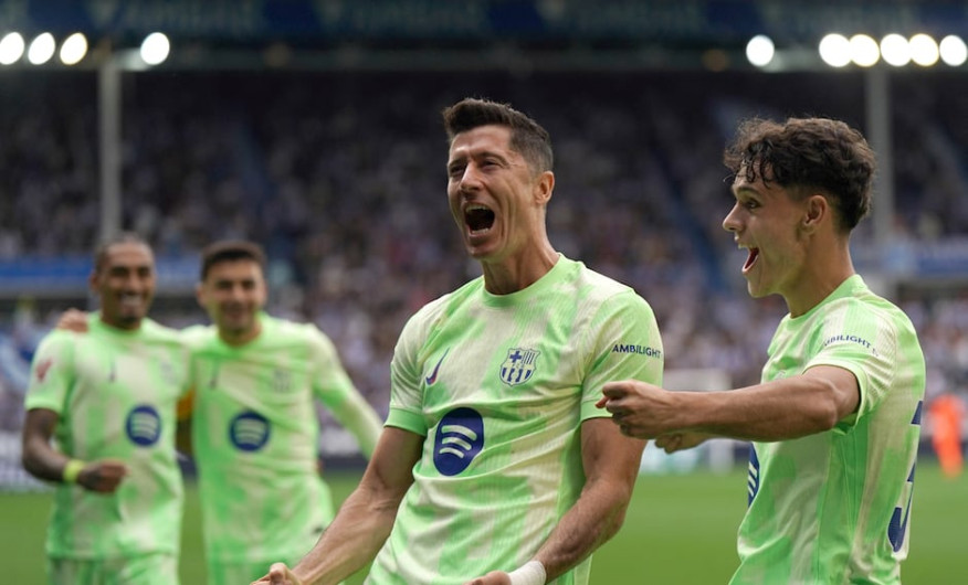 ¡Con hat-trick de Lewandowski, Barcelona venció de manera contundente a Alavés!