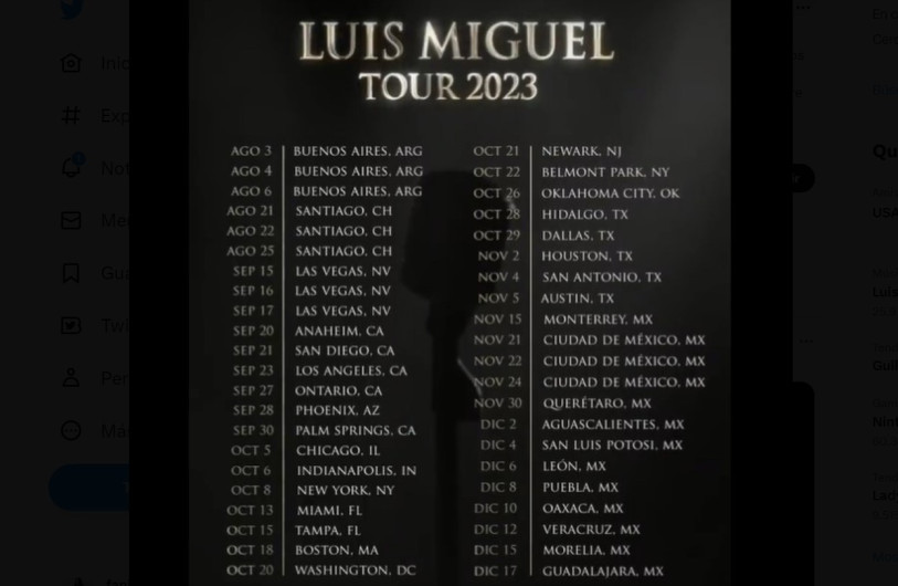 Luis Miguel regresa a los escenarios, anuncia fechas de Tour 2023