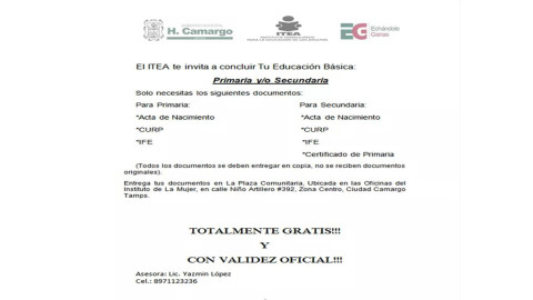 Ayuntamiento apoya a habitantes a concluir su Educación Básica