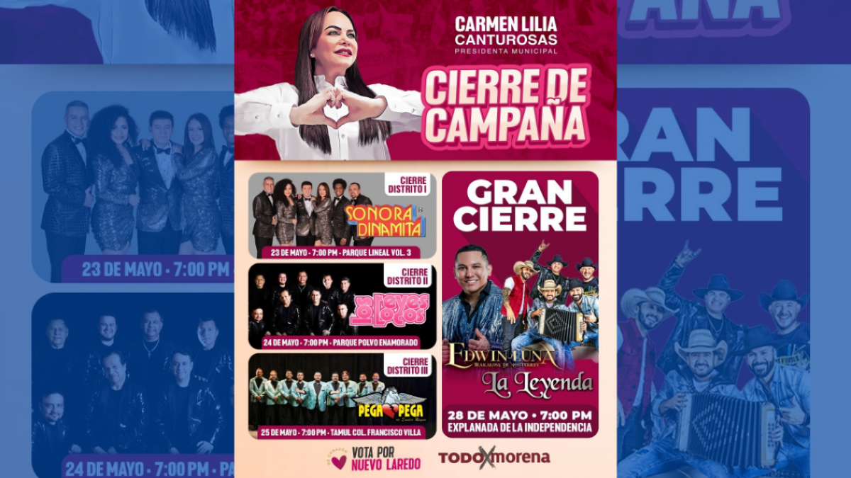 Invita Carmen Lilia Canturosas a cierre de campaña en el distrito uno