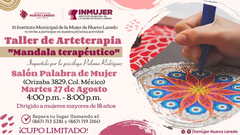 Inmujer Nuevo Laredo impartirá curso de arteterapia con mandalas