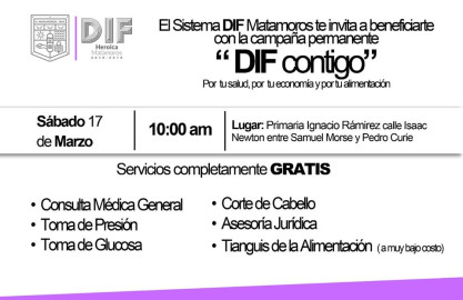 Invita DIF Matamoros a campaña "DIF Contigo"